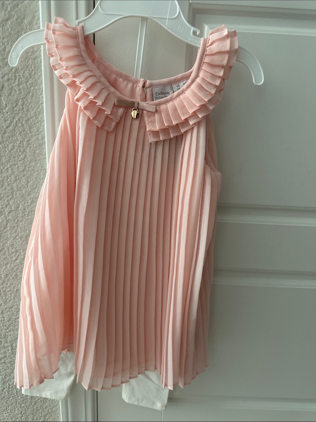 Carter's Light Pink Pleated Ruffle Neck Top